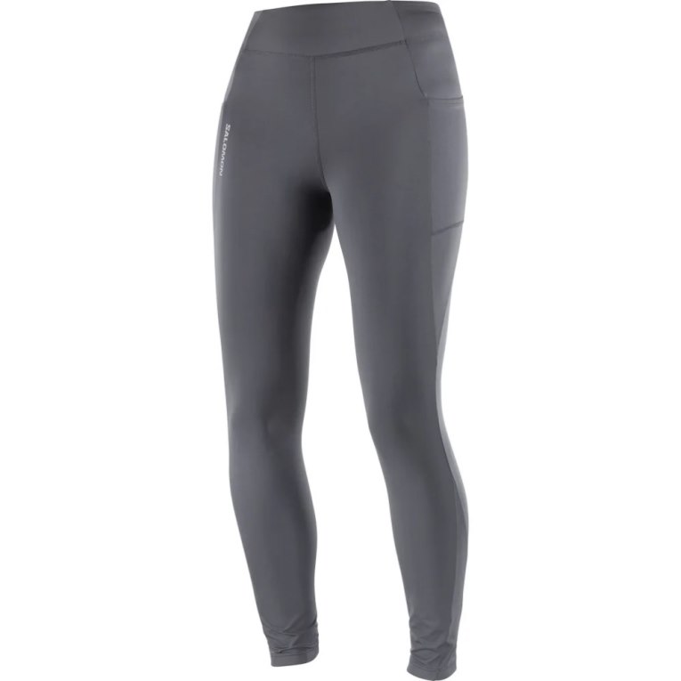 Grey Salomon Cross Warm 28'' Women's Running Tights | PH 13285E